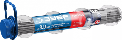 Электрод  Зубр УОНИ 13/55 с основным покрытием, d 3.0 х 350 мм, 1,2 кг в ПВХ тубе, Профессионал. картинка